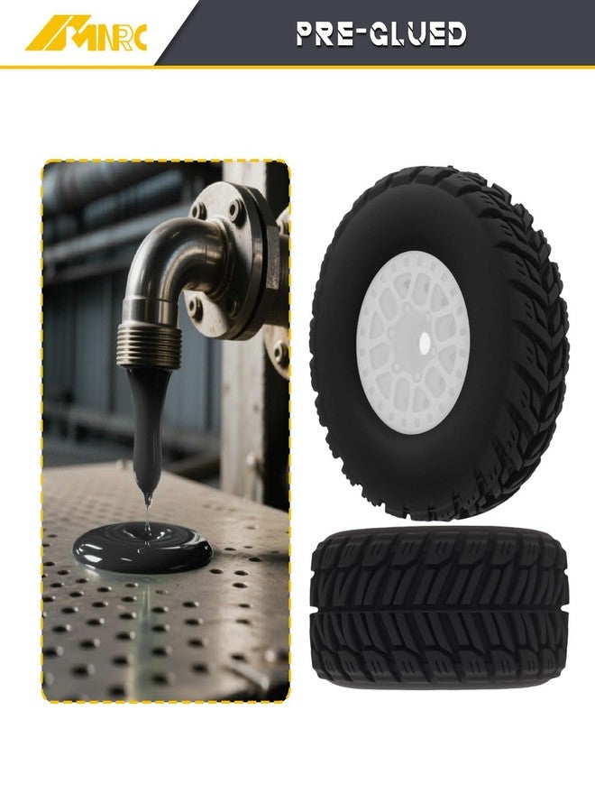 NMNRC Pre Glued Wheel and Tire Plastic Rim Rubber for Arrma 1/16 Mojave Grom RC Car Upgrades Part White - Image 5